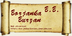 Borjanka Burzan vizit kartica